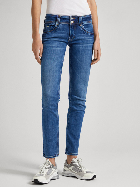 Pepe Jeans Modré dámske slim fit džínsy Pepe Jeans
