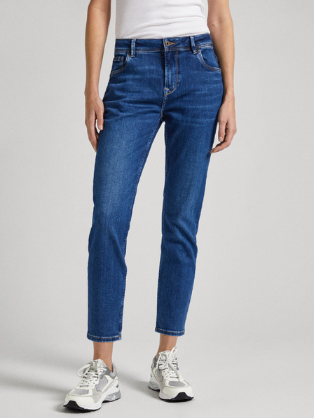 Pepe Jeans Modré dámske džínsy rovného strihu Pepe Jeans