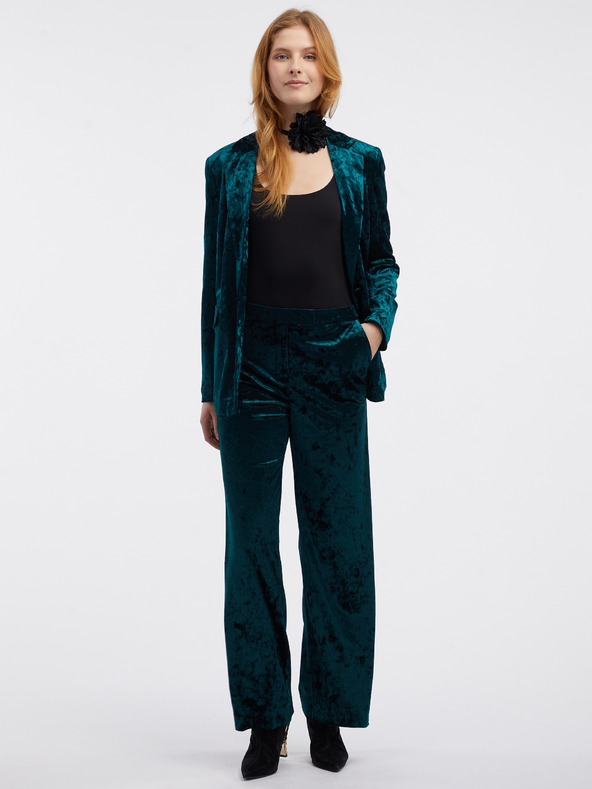 Orsay Zelené dámske zamatové sako ORSAY