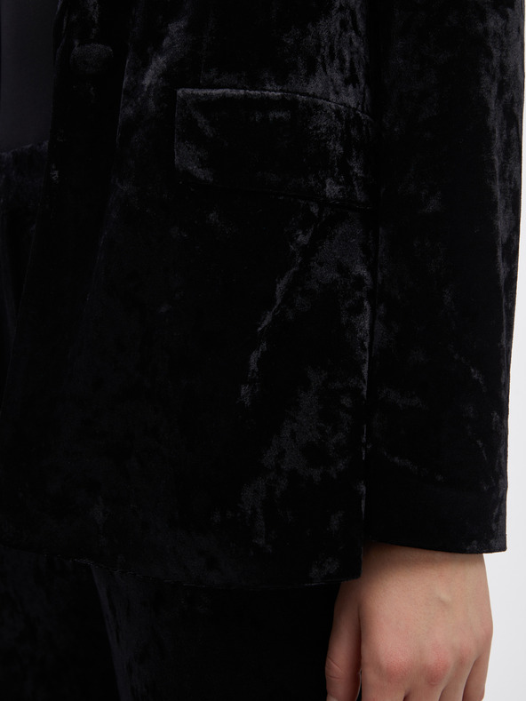 Orsay Čierne dámske zamatové sako ORSAY