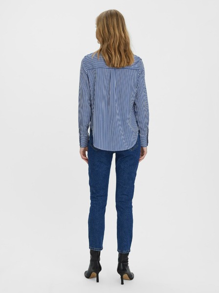 Vero Moda Tmavomodré dámske skrátené džínsy rovného strihu VERO MODA Brenda