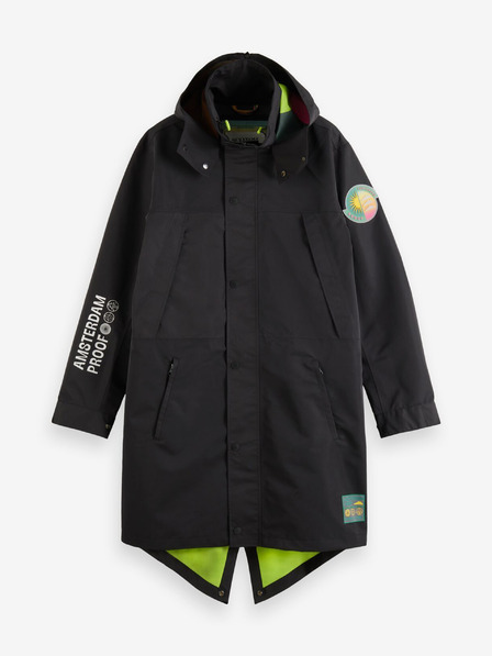 Scotch & Soda Čierna dámska nepremokavá parka Scotch & Soda