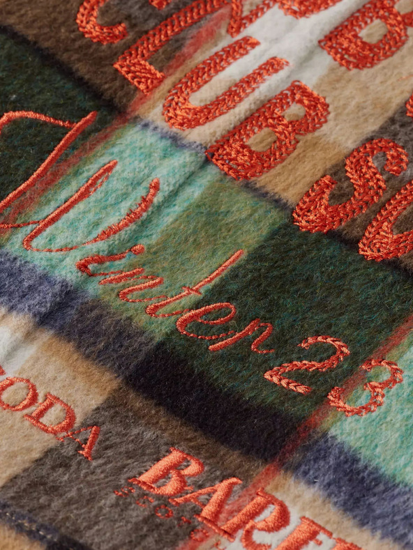 Scotch & Soda Hnedá a zelená pánska košeľová bunda zo zmesi vlny Scotch & Soda