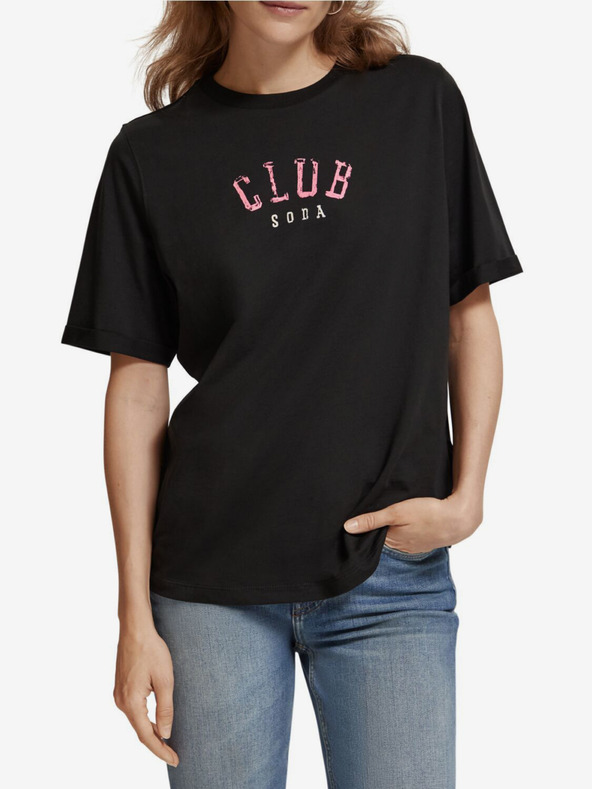 Scotch & Soda Čierne dámske tričko Scotch & Soda