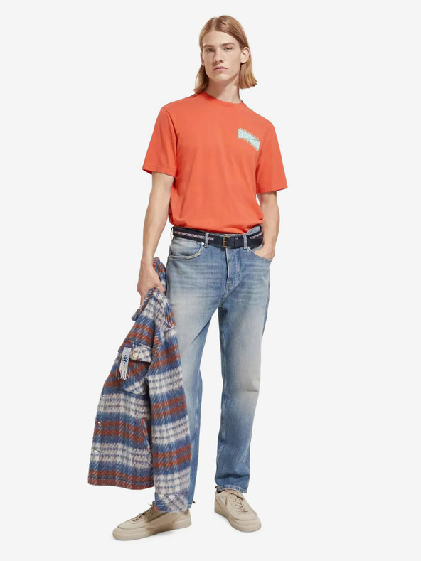 Scotch & Soda Oranžové pánske tričko Scotch & Soda