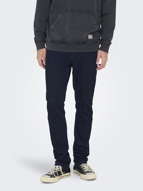 ONLY & SONS Tmavomodré pánske džínsy slim fit strihu ONLY & SONS Loom