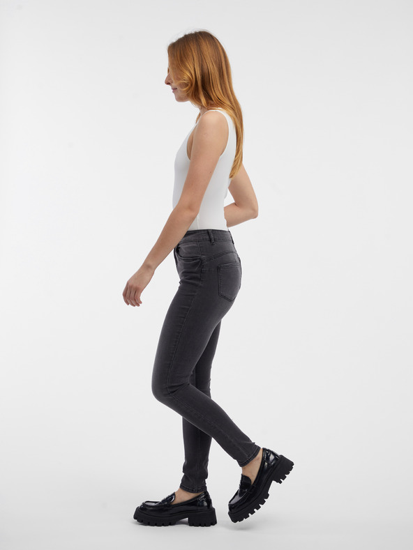 Orsay Šedé dámske skinny fit džínsy ORSAY