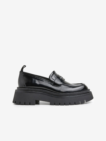 Pepe Jeans Čierne dámske lesklé mokasíny Pepe Jeans Queen Oxford
