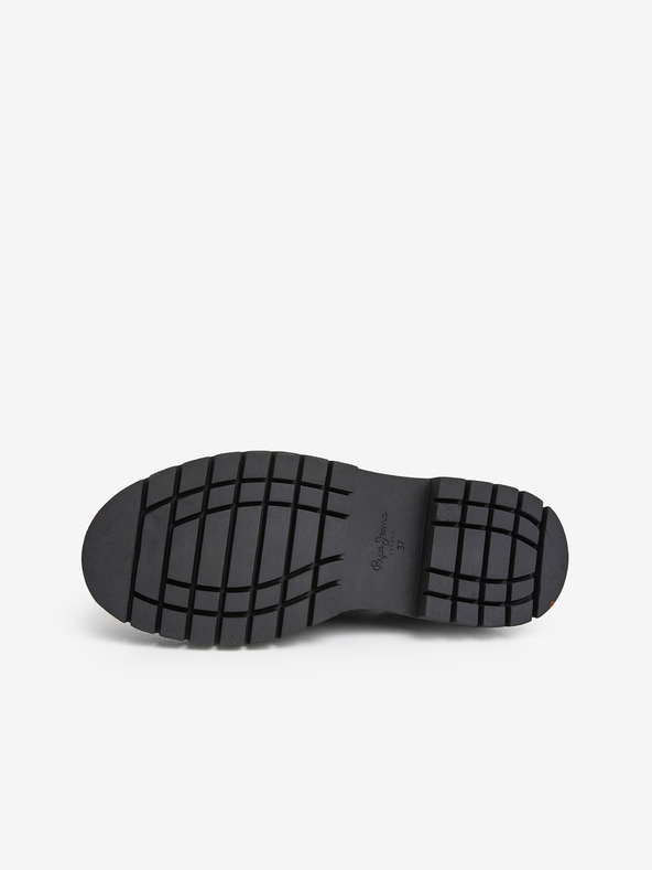 Pepe Jeans Čierne dámske lesklé mokasíny Pepe Jeans Queen Oxford