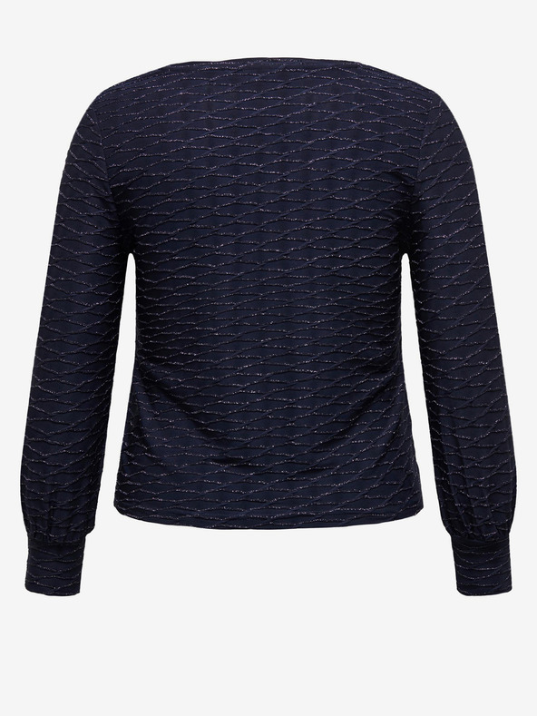 ONLY CARMAKOMA Tmavomodrá dámska vzorovaná blúzka ONLY CARMAKOMA Astra