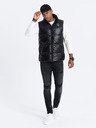 Ombre Clothing Čierna pánska prešívaná vesta Ombre Clothing