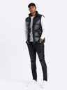 Ombre Clothing Čierna pánska prešívaná vesta Ombre Clothing
