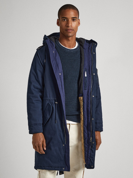 Pepe Jeans Tmavomodrá pánska zimná bunda Pepe Jeans Bowie