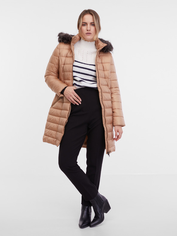 Orsay Svetlo hnedý dámsky prešívaný kabát ORSAY