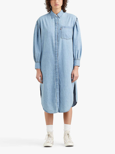 Levi's® Svetlomodré dámske džínsové košeľové midi šaty Levi's® Osteria Duster