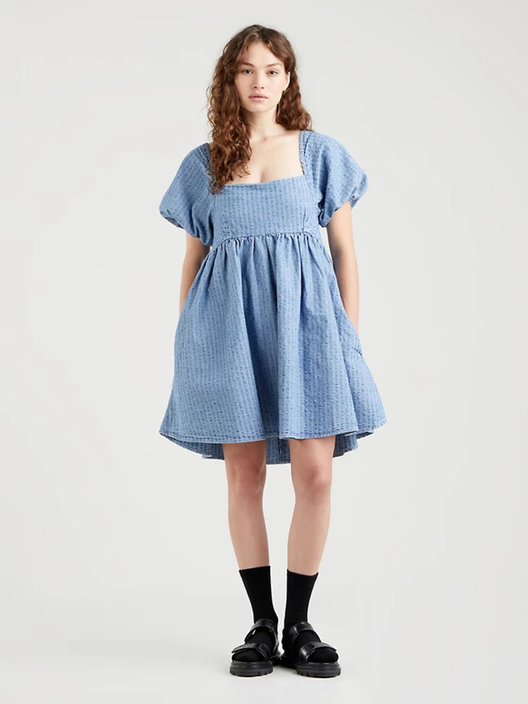 Levi's® Modré dámske džínsové krátke šaty Levi's®