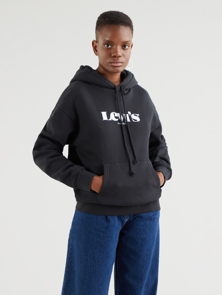 Levi's® Čierna dámska mikina Levi's® s kapucňou