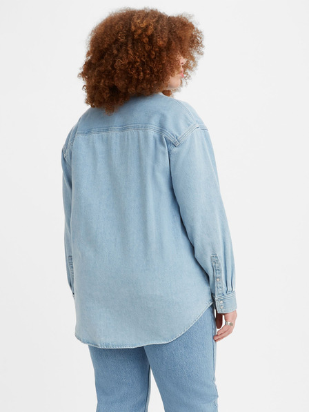 Levi's® Svetlomodré dámske džínsové nadrozmerné košeľové šaty Levi's® Dorsey Western