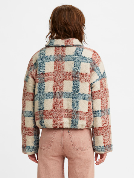 Levi's® Béžová dámska károvaná bunda Levi's® Sherpa