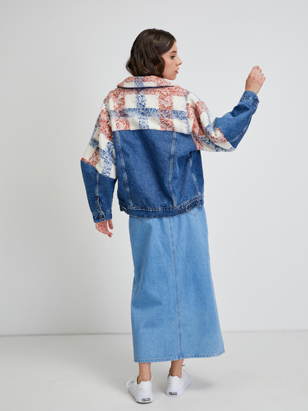 Levi's® Béžová a modrá dámska károvaná džínsová bunda Levi's® Wedge