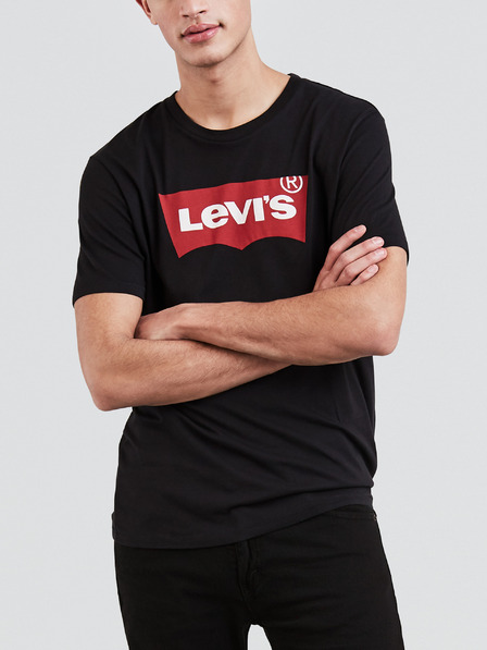 Levi's® Čierne pánske tričko Levi's® s potlačou
