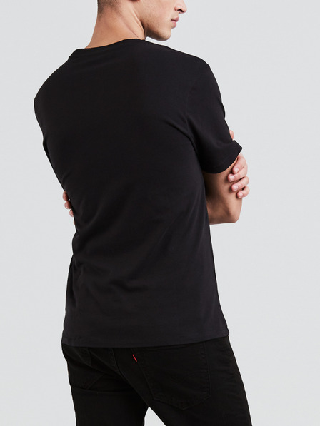 Levi's® Čierne pánske tričko Levi's® s potlačou