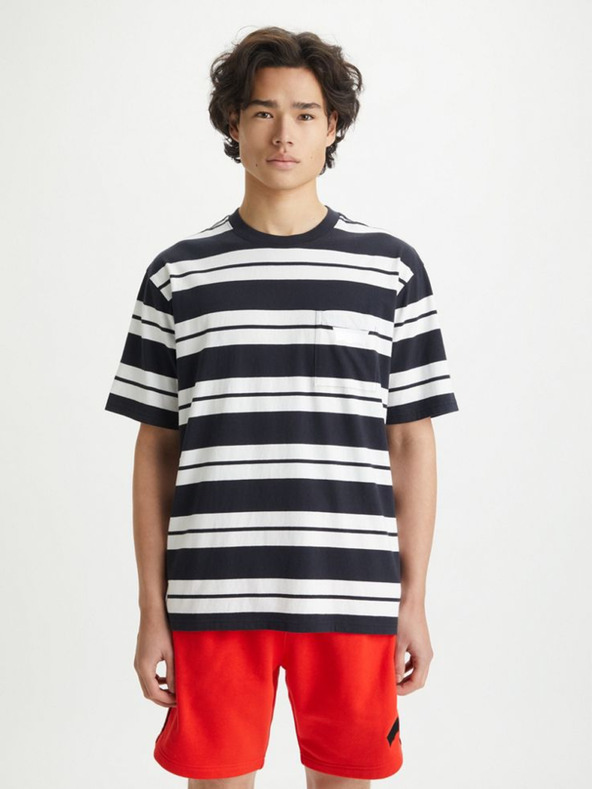 Levi's® Biele pánske tričko Levi's® Stay Loose Graphic PKT T Stripe Shirt