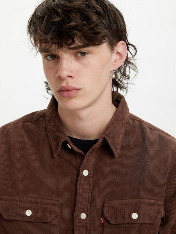 Levi's® Tmavohnedá pánska manšestrová košeľa Levi's® Jackson Worker