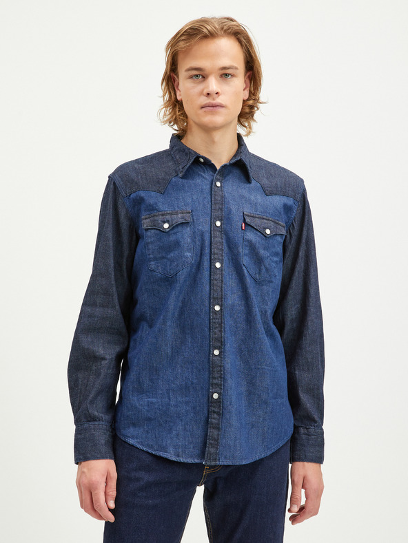 Levi's® Tmavomodrá pánska džínsová košeľa Levi's® Barstow Western Standard