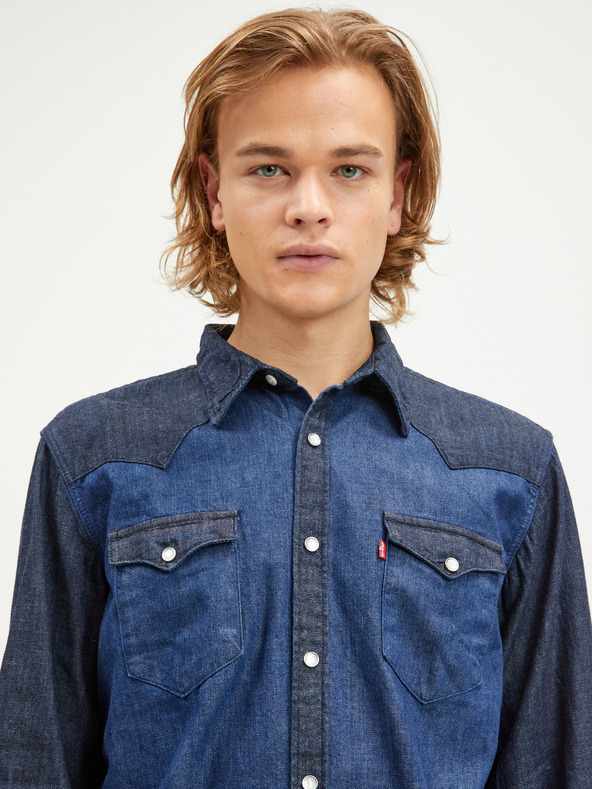 Levi's® Tmavomodrá pánska džínsová košeľa Levi's® Barstow Western Standard