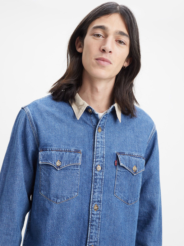 Levi's® Modrá pánska džínsová košeľa Levi's® Western