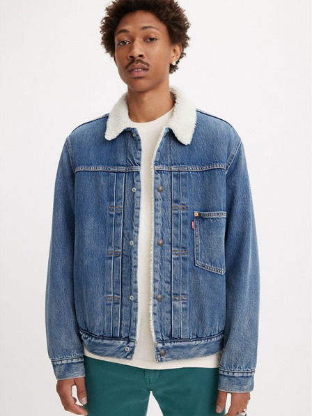Levi's® Modrá pánska džínsová bunda Levi's® Type 1 Sherpa Trucker Fall Bre