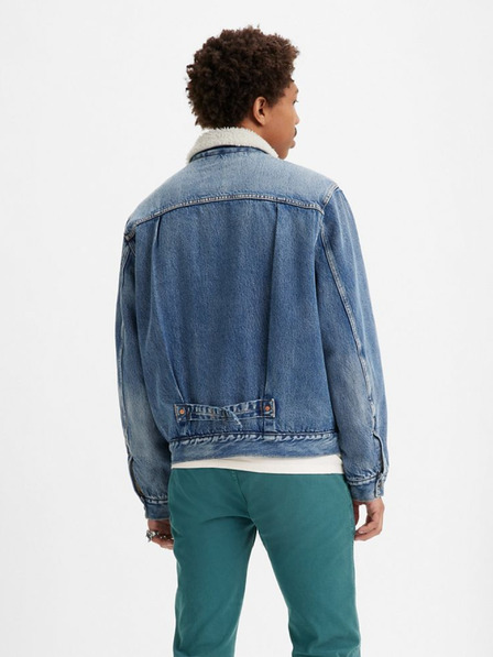 Levi's® Modrá pánska džínsová bunda Levi's® Type 1 Sherpa Trucker Fall Bre