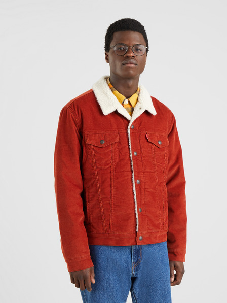 Levi's® Tehlová pánska manšestrová bunda Levi's® Sherpa Trucker