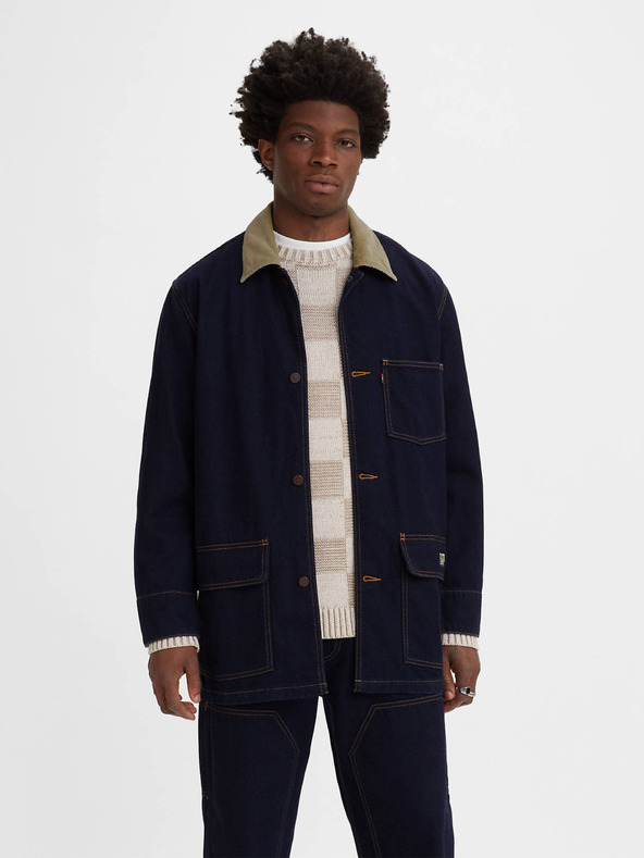 Levi's® Tmavomodrá pánska džínsová bunda Levi's® Cypress zo zmesi vlny