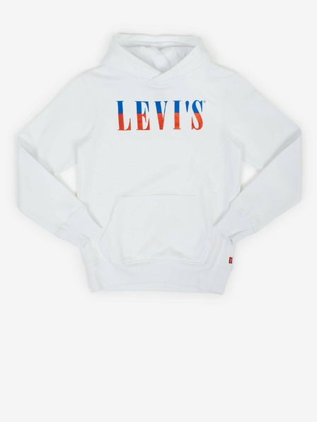 Levi's® Biela chlapčenská mikina Levi's® s kapucňou