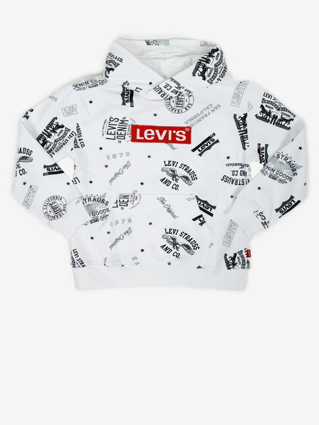 Levi's® Biela detská vzorovaná mikina Levi's® s kapucňou