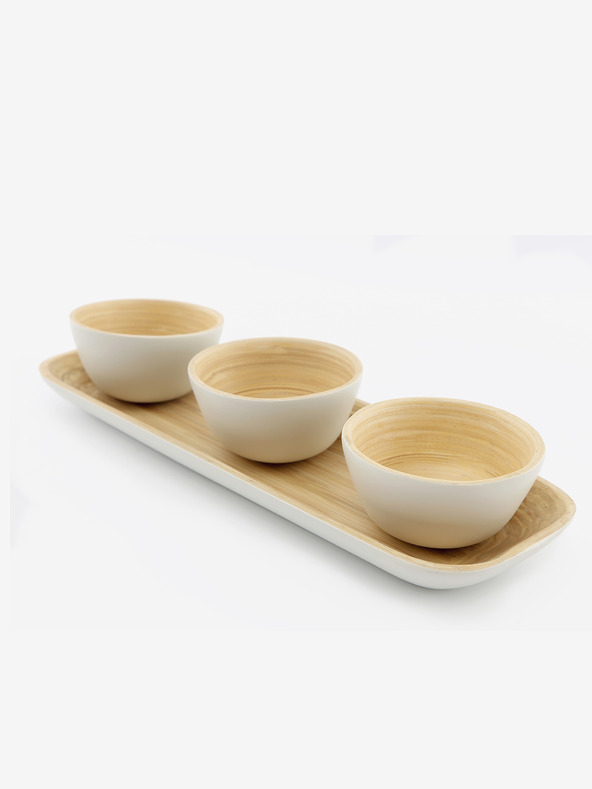 SIFCON Súprava troch bambusových misiek na podnose SIFCON