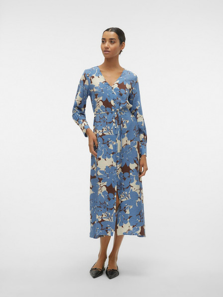 Vero Moda Modré dámske kvetinové šaty Vero Moda Berta