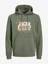 Jack & Jones Zelená pánska mikina s kapucňou Jack & Jones Map
