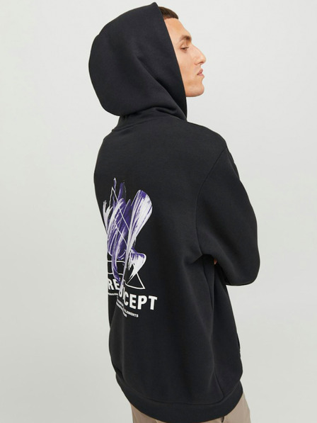 Jack & Jones Čierna pánska mikina Jack & Jones Triangle Hoodie