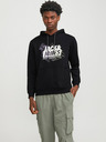Jack & Jones Čierna pánska mikina s kapucňou Jack & Jones Map