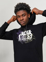 Jack & Jones Čierna pánska mikina s kapucňou Jack & Jones Map