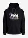 Jack & Jones Čierna pánska mikina s kapucňou Jack & Jones Map
