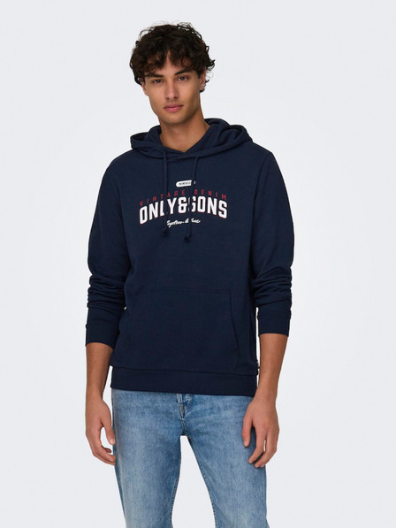 ONLY & SONS Tmavomodrá pánska mikina ONLY & SONS Lenny