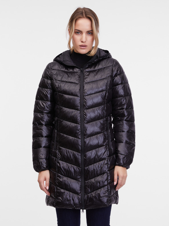 Orsay Čierny dámsky prešívaný kabát ORSAY