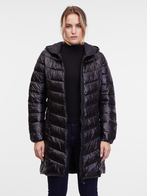 Orsay Čierny dámsky prešívaný kabát ORSAY