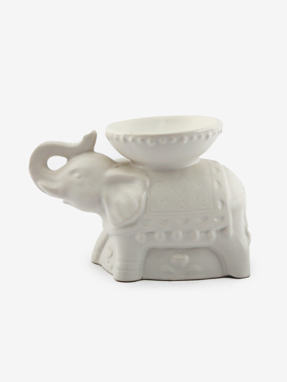 SIFCON Biela porcelánová vonná lampa na vosk/olej SIFCON Slon