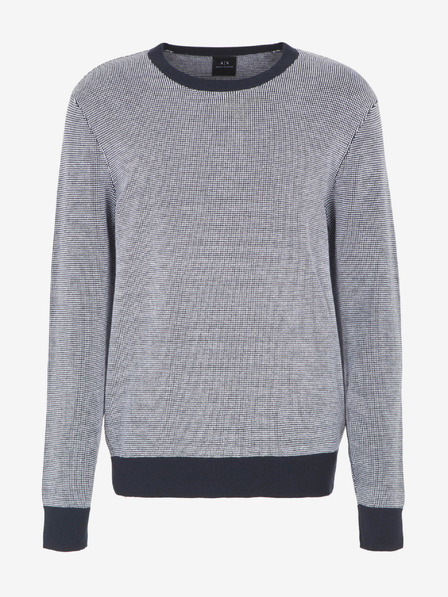 Armani Exchange Bielo-modrý pánsky sveter Armani Exchange