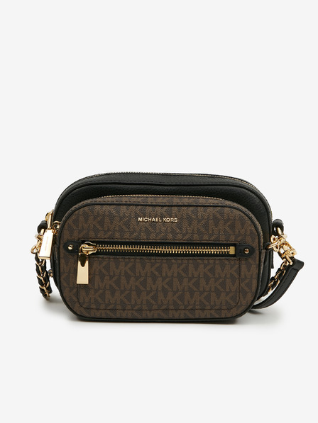 Michael Kors Tmavohnedá dámska kožená crossbody kabelka Michael Kors